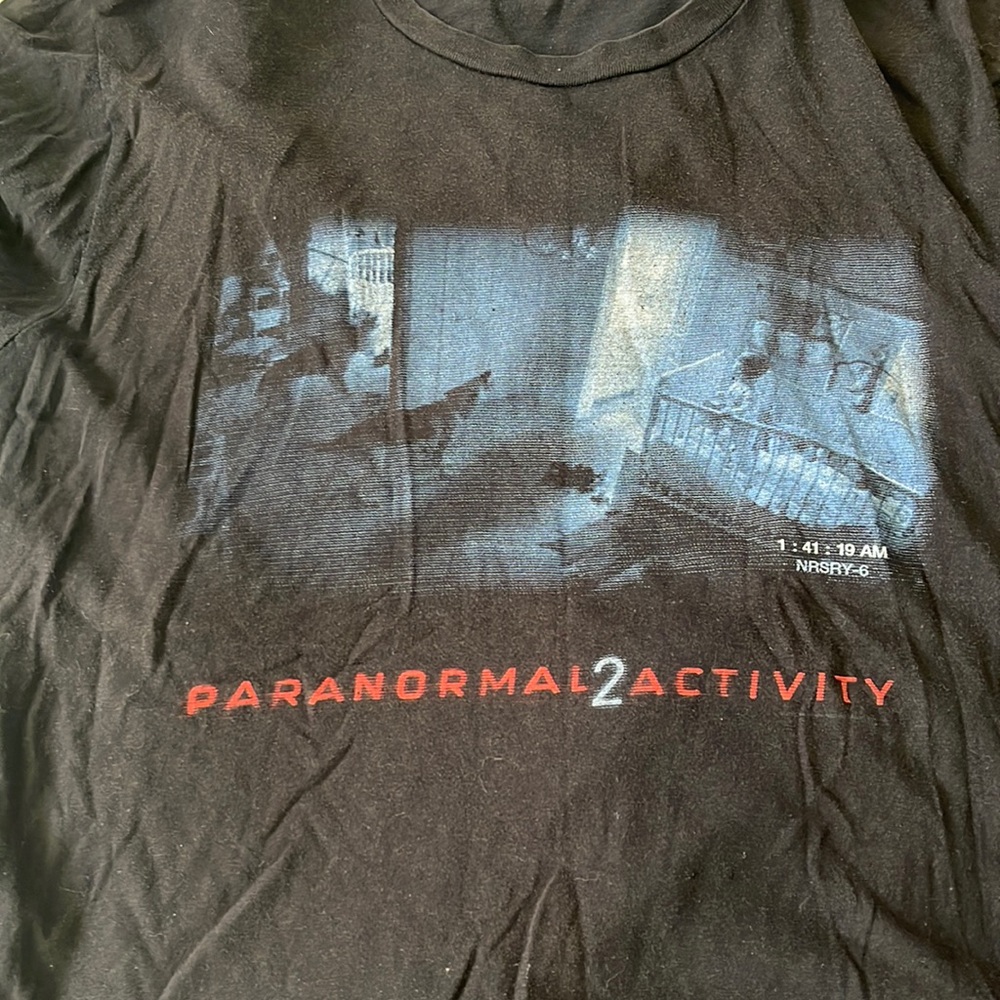 Black tee short sleeve shirt paranormal activity 2 shirt sizeM